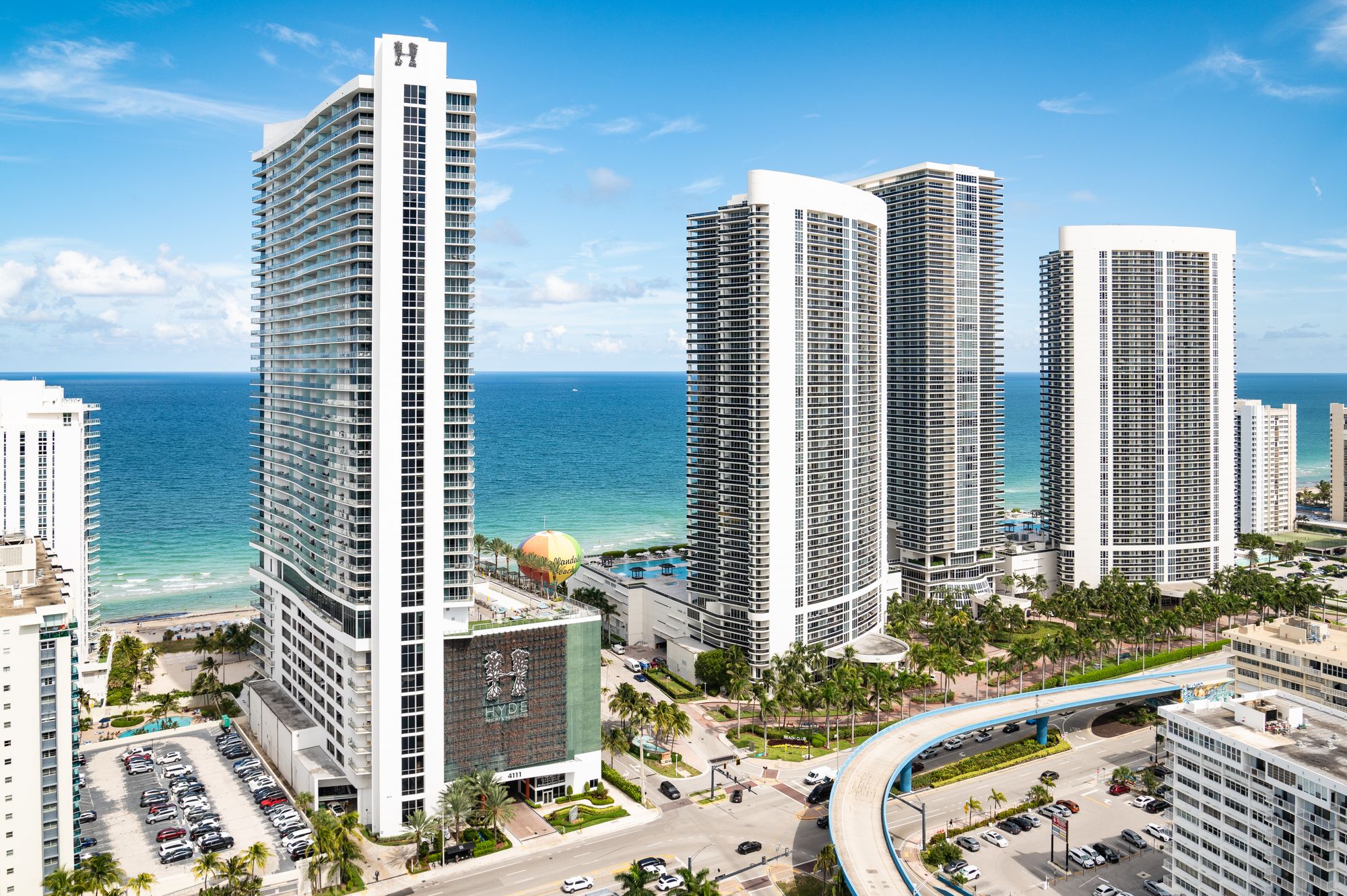 Hallandale Beach coastline and surrounding towers